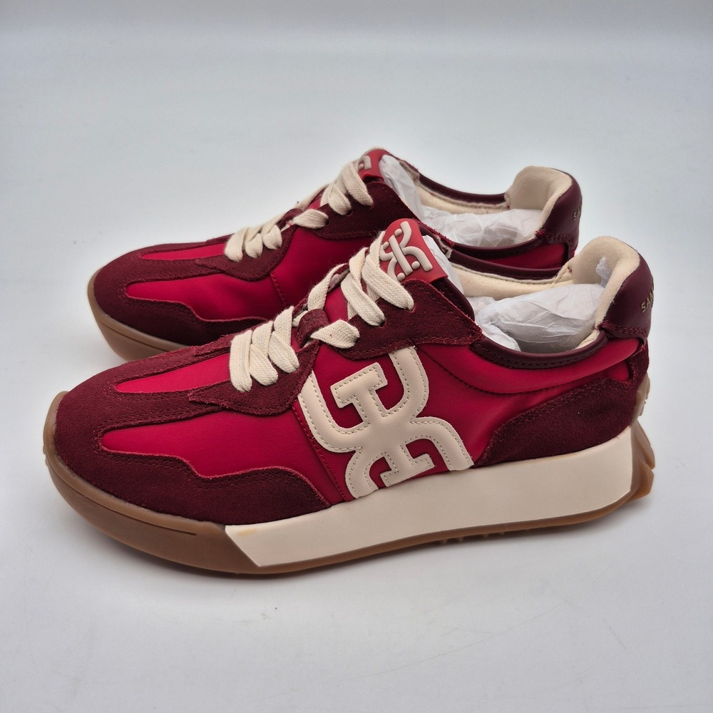 Sam Edelman Langley 3 Red Suede Sneakers Women's Size 7 Shoes - Picture 5 of 16